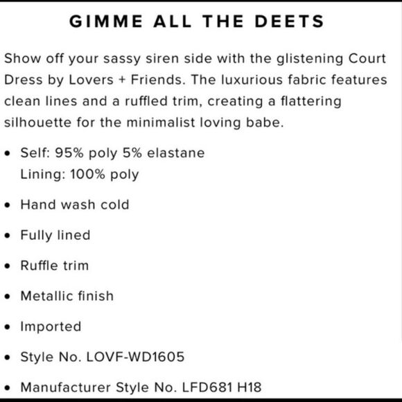 NWT Lovers + Friends Revolve Court Metallic Gold Champagne Bodycon Mini Dress - Picture 7 of 8